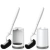Picture of HAMITOR Toilet Bowl Brush Holder Set: Curved Design with Holder for Deep Cleaning Under Rim - Compact Hidden Scrubber for Small Space - Modern RV Bathroom Accessories - 2 Pack