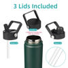 Picture of Konokyo Insulated Water Bottle 24oz Stainless Steel Sport Bottles with 3 Lids,Army Green