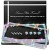Picture of QUANQIUFEI 2 Pack Bling License Plate Frames, Sparkly Rhinestone Diamond Car License Plate Cover for Women, Stainless Steel Car Accessories with Glitter Crystal Caps (Colorful)