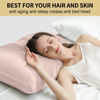 Picture of ZIMASILK 100% Pure Mulberry Silk Pillowcase for Hair and Skin Health,Soft and Smooth,Both Sides Premium Grade 6A Silk,600 Thread Count,with Hidden Zipper,1pc (Queen 20''x30'',Pink)