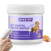 Picture of HICC PET Teeth Cleaning Wipes for Dogs & Cats, Remove Bad Breath by Removing Plaque and Tartar Buildup No-Rinse Dog Finger Toothbrush, Disposable Gentle Cleaning & Gum Care Pet Wipes, 50 Counts