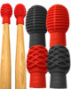 Picture of Drumstick Dampeners for Silencing Drumming Practice - Replace Your Drum Practice Pad - Silicone Drumstick Tips Mute Clacking Sound from Sticks on Solid Surfaces - 4 Pack