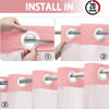 Picture of YellyHommy No Hook Shower Curtain with Snap in Liner Set Less Time Pink Waffle Shower Curtain for Bathroom 75" L x 72" W Pink