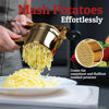 Picture of PriorityChef Large 15oz Potato Ricer, Heavy Duty Stainless Steel Potato Masher and Ricer Kitchen Tool, Press and Mash Kitchen Gadget For Perfect Mashed Potatoes - Everytime, Gold and Black