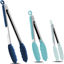 Picture of HOTEC Premium Stainless Steel Locking Kitchen Tongs with Silicon Tips, Set of 3-7", 9" and 12" (Gradient Blue)
