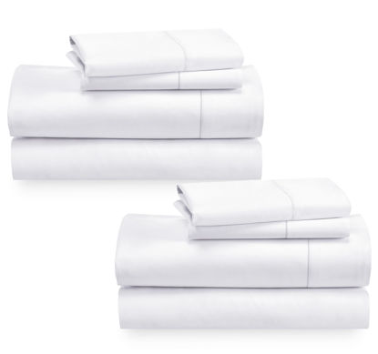 Picture of California Design Den 2-Pack Queen Bedsheet Sets - 400 Thread Count 100% Cotton Sateen - Extra Soft, Breathable & Cooling Sheets, Wrinkle Resistant, 2 Sets of Deep Pocket Bed Sheets - Bright White