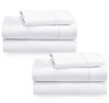 Picture of 2-Pack Twin Cotton Sheets Sets - 400 Thread Count 100% Cotton Sateen - Extra Soft, Breathable & Cooling Sheets, Wrinkle Resistant, 2 Sets of Deep Pocket Bed Sheets - Bright White