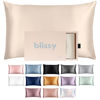 Picture of Blissy Silk Pillowcase - 100% Pure Mulberry Silk - 22 Momme 6A High-Grade Fibers - Silk Pillow Cover for Hair & Skin - Regular, Queen & King with Hidden Zipper (King, Champagne)