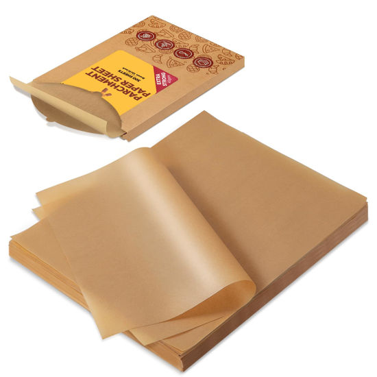 Picture of Katbite 300 Sheets 12x16 In Parchment Paper, Heavy Duty Baking Paper, Unbleached Non-stick Sheets for Air Fryer, Grilling, Steaming Cooking Bread Cake and Wrapping Foods
