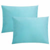Picture of FLXXIE Microfiber Pillow Cases Standard Size, Soft Pillowcases with Envelope Closure, Wrinkle, Stain Resistant Pillow Covers, 20x26, Aqua