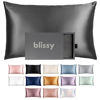 Picture of Blissy Silk Pillowcase - 100% Pure Mulberry Silk - 22 Momme 6A High-Grade Fibers - Silk Pillow Cover for Hair & Skin - Regular, Queen & King with Hidden Zipper (Standard, Grey)