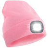 Picture of YMHB Unisex Beanie Hat with Light, USB Rechargeable LED Headlamp Hat Night Light Cap Christmas Stocking Stuffers Gifts for Men Dad Father Husband (Pink)