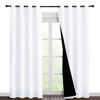 Picture of NICETOWN 100% Blackout Window Curtain Panels, Cold and Full Light Blocking Drapes with Black Liner for Nursery, 86 inches Drop Thermal Insulated Draperies (White, 2 Pieces, 55 inches Wide Each Panel)