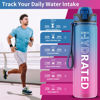 Picture of QLUR Water Bottle with Straw, 32oz Motivational Water Bottles with Time Marker to Drink, Tritan BPA Free, 1L Sports Water Bottle with Carry Strap LeakProof for Women Gym Fitness Outdoor (1 Pack)