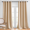 Picture of NICETOWN Room Darkening Curtains for Living Room, Grommet Window Treatment Thermal Insulated Solid Sound Reducing Drapes for Bedroom, Biscotti Beige, Set of 2, W52 x L102