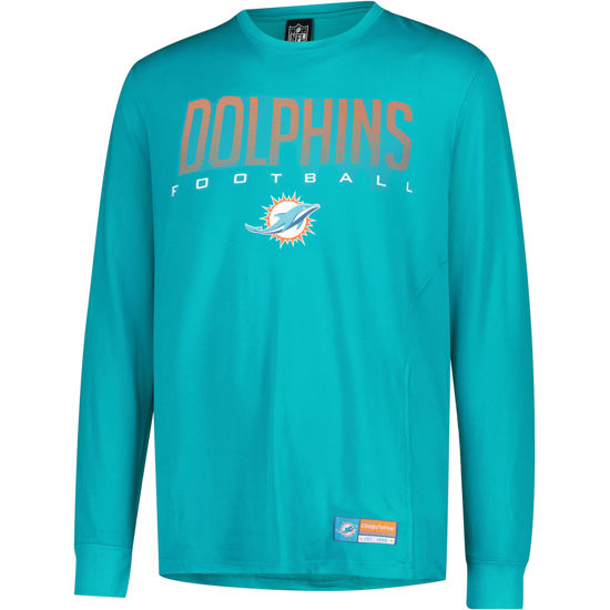 Picture of Ultra Game NFL Men's Active Quick Dry Long Sleeve T-Shirt, Miami Dolphins, Team Color, Medium