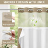Picture of YellyHommy No Hook Shower Curtain with Snap in Liner Set Less Time Waffle Shower Curtain for Bathroom (Beige, 81" L x 72" W)