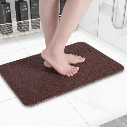 Picture of Hargiis Non-Slip Bathtub Mat, Anti Slip Shower Mat, Fast Drying Bathtub Mats, Foot Scrubber Mat, Anti Slip Mat for Tub, Floor, Bathroom, Kitchen, Home, Hotel (Brown 24"×16")