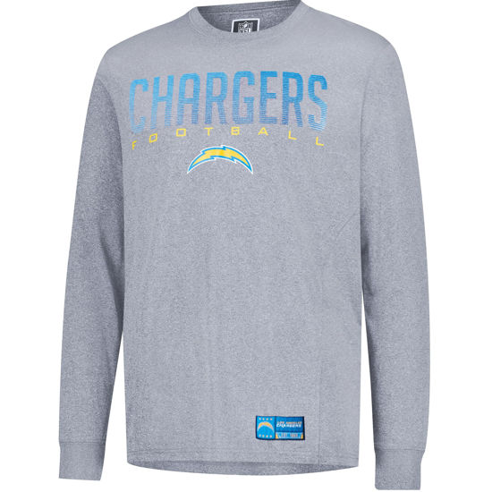 Picture of Ultra Game NFL Los Angeles Chargers Men's Performance Long Sleeve Pullover Tee Shirt, Heather Grey19, small