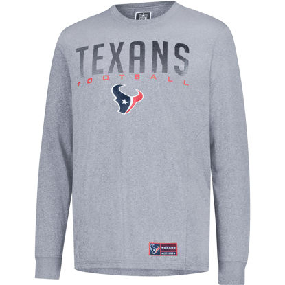 Picture of Ultra Game NFL Official Adults Super Soft Game Day Long Sleeve T-Shirt - Unisex, Houston Texans, Heather Gray, Medium