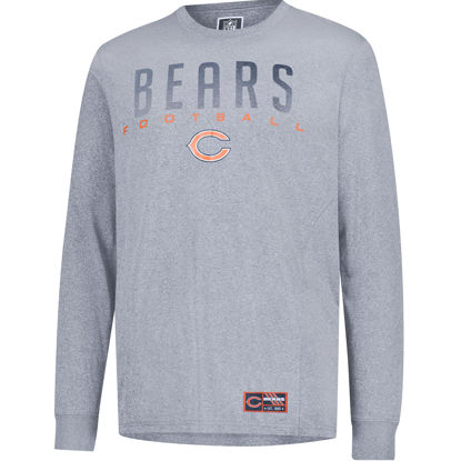 Picture of Ultra Game NFL Official Adults Super Soft Game Day Long Sleeve T-Shirt - Unisex, Chicago Bears, Heather Gray, Small