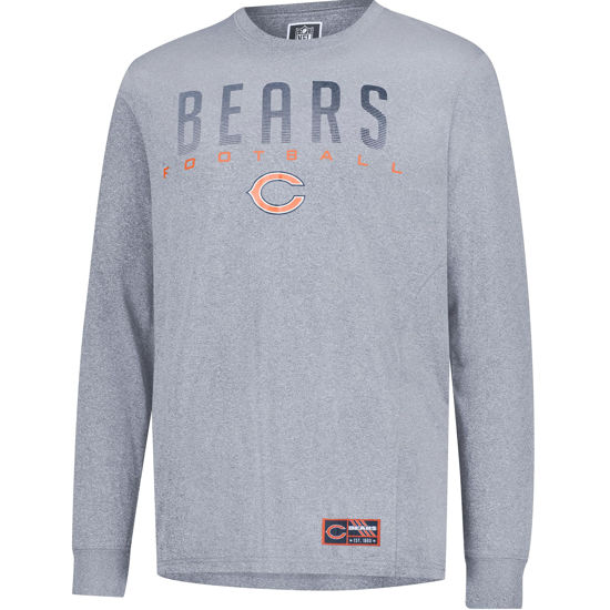 Picture of Ultra Game NFL Official Adults Super Soft Game Day Long Sleeve T-Shirt - Unisex, Chicago Bears, Heather Gray, Small