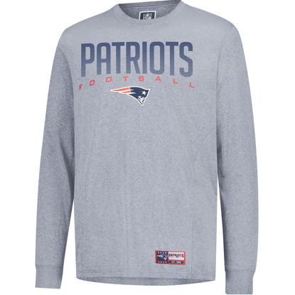 Picture of Ultra Game NFL Official Adults Super Soft Game Day Long Sleeve T-Shirt - Unisex, New England Patriots, Heather Gray, Small