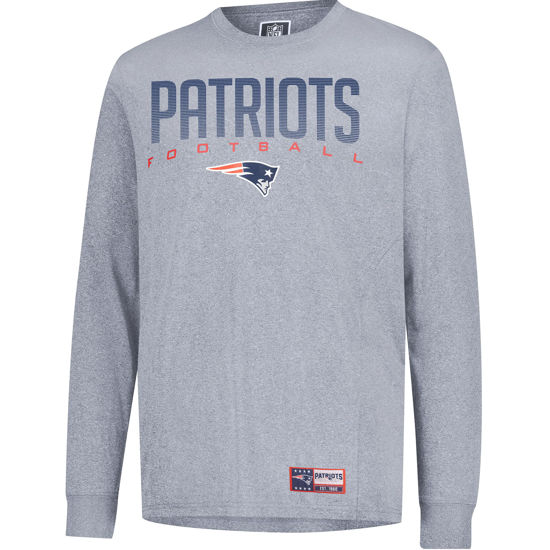 Picture of Ultra Game NFL Official Adults Super Soft Game Day Long Sleeve T-Shirt - Unisex, New England Patriots, Heather Gray, Small