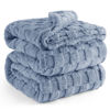 Picture of Bedsure Ashley Blue Fleece Blanket for Couch - Super Soft Cozy Queen Blankets for Women, Cute Small Throws for Girls, 90x90 Inches