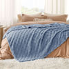 Picture of Bedsure Ashley Blue Fleece Blanket for Couch - Super Soft Cozy Queen Blankets for Women, Cute Small Throws for Girls, 90x90 Inches