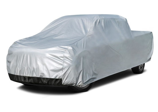 Picture of Kayme 6 Layers Truck Cover Waterproof All Weather, Heavy Duty Outdoor Pickup Cover Sun Rain Uv Protection, Universal Fit (Length Up to 220 inch) M+.Sliver
