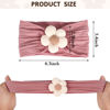 Picture of MIUXUESO 3 Pcs Baby Flower Headbands Baby Girls Nylon Headbands Soft Hairbands Hair Accessories for Newborn Infant Toddler Kids (White Black Pink)