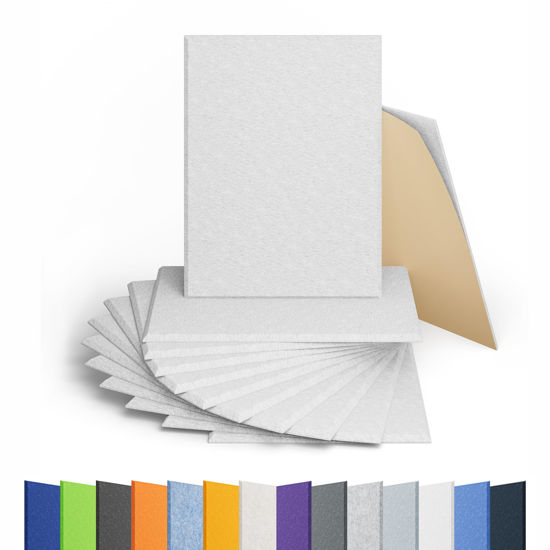 Picture of Amantech 12 Pack Acoustic Panels Self Adhesive Sound Proof Foam, High Density Sound Acoustic Panel, 16X12X0.4 Inch Rectangle Panels in Home, Office, Reccording Room, Studio,and more(Snow White)