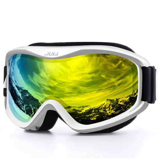 Picture of Juli Ski Goggle/Snow Snowboard Goggles for Men, Women & Youth - 100% UV Protection Anti-Fog Dual Lens(White Frame Gold Len)