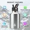 Picture of BJPKPK Insulated Water Bottles with Straw Lid,50oz Large Water Bottle,Stainless Steel Vacuum Water Bottle,Hot & Cold Insulated Water Bottles with 3 Lids and Paracord Handle,Stainless Steel