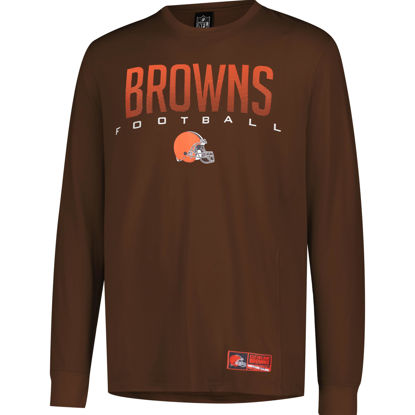 Picture of Ultra Game NFL Men's Active Quick Dry Long Sleeve T-Shirt, Cleveland Browns, Team Color, Medium