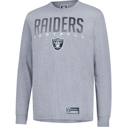 Picture of Ultra Game NFL Official Adults Super Soft Game Day Long Sleeve T-Shirt - Unisex, Las Vegas Raiders, Heather Gray, Small