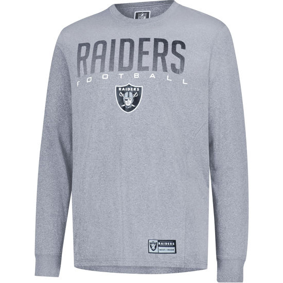 Picture of Ultra Game NFL Official Adults Super Soft Game Day Long Sleeve T-Shirt - Unisex, Las Vegas Raiders, Heather Gray, Small