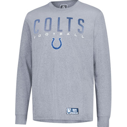 Picture of Ultra Game NFL Official Adults Super Soft Game Day Long Sleeve T-Shirt - Unisex, Indianapolis Colts, Heather Gray, Small