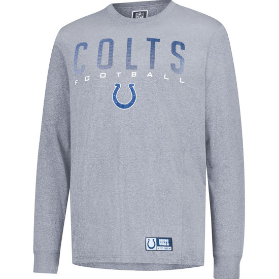 Picture of Ultra Game NFL Official Adults Super Soft Game Day Long Sleeve T-Shirt - Unisex, Indianapolis Colts, Heather Gray, Small