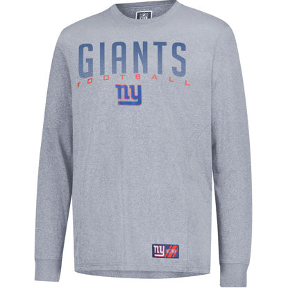 Picture of Ultra Game NFL Official Adults Super Soft Game Day Long Sleeve T-Shirt - Unisex, New York Giants, Heather Gray, Small
