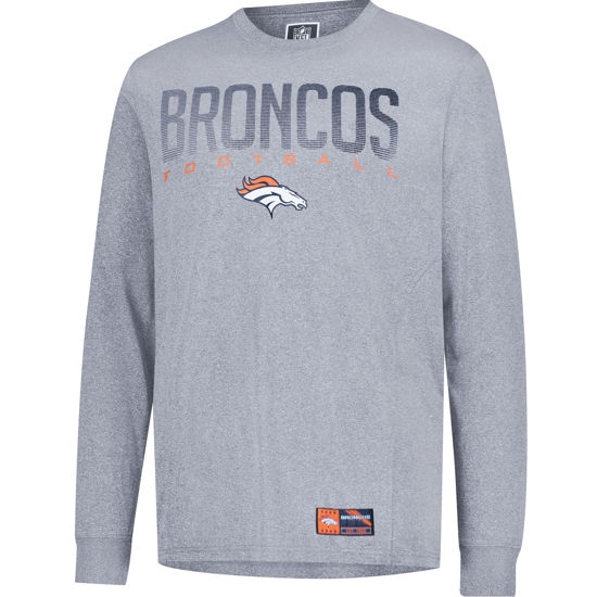 Picture of Ultra Game NFL Official Adults Super Soft Game Day Long Sleeve T-Shirt - Unisex, Denver Broncos, Heather Gray, Small