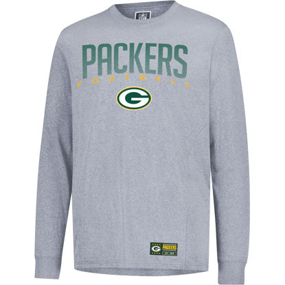 Picture of Ultra Game NFL Official Adults Super Soft Game Day Long Sleeve T-Shirt - Unisex, Green Bay Packers, Heather Gray, Large