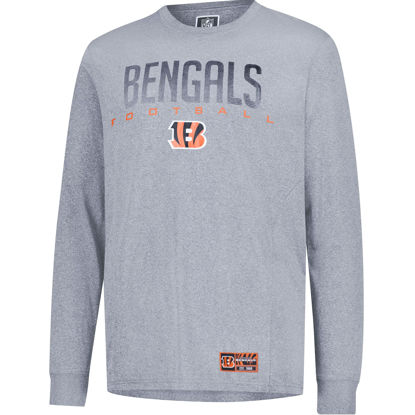 Picture of Ultra Game NFL Official Adults Super Soft Game Day Long Sleeve T-Shirt - Unisex, Cincinnati Bengals, Heather Gray, Medium