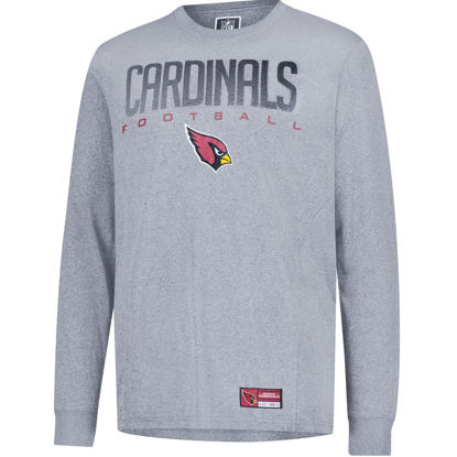 Picture of Ultra Game NFL Official Adults Super Soft Game Day Long Sleeve T-Shirt - Unisex, Arizona Cardinals, Heather Gray, Small