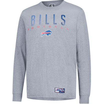 Picture of Ultra Game NFL Official Adults Super Soft Game Day Long Sleeve T-Shirt - Unisex, Buffalo Bills, Heather Gray, Small