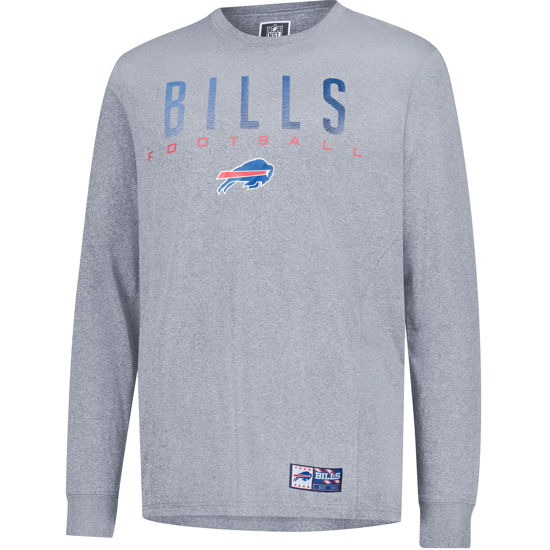Picture of Ultra Game NFL Official Adults Super Soft Game Day Long Sleeve T-Shirt - Unisex, Buffalo Bills, Heather Gray, Small