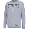 Picture of Ultra Game NFL Official Adults Super Soft Game Day Long Sleeve T-Shirt - Unisex, Pittsburgh Steelers, Heather Gray, Small
