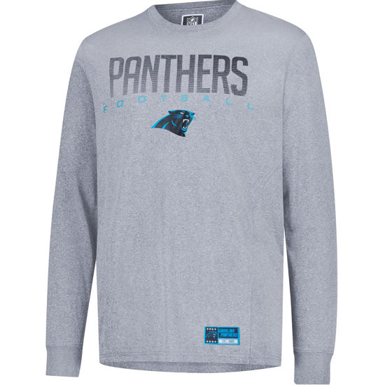 Picture of Ultra Game NFL Official Adults Super Soft Game Day Long Sleeve T-Shirt - Unisex, Carolina Panthers, Heather Gray, Small