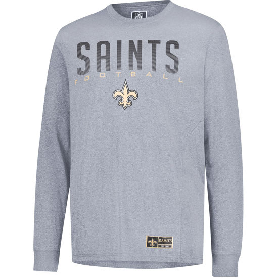 Picture of Ultra Game NFL Official Adults Super Soft Game Day Long Sleeve T-Shirt - Unisex, New Orleans Saints, Heather Gray, Medium